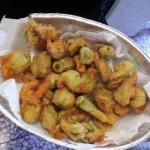 Australian Courgettes and Fried Zucchini Flowers Appetizer