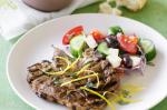 Lemon Chops With Greek Salad Recipe recipe