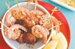 American Prawn and Chorizo Skewers With Mustard And Thyme Dressing Recipe Appetizer