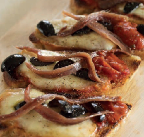 American Anchovy and Olive Bruschetta Appetizer