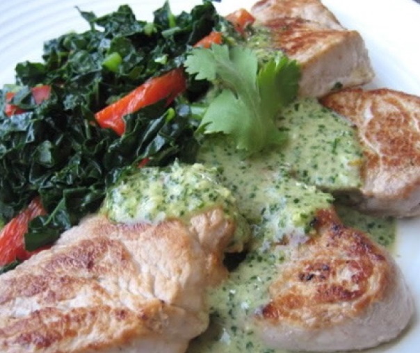 American Pork Tenderloin with Cilantro Pesto Dinner