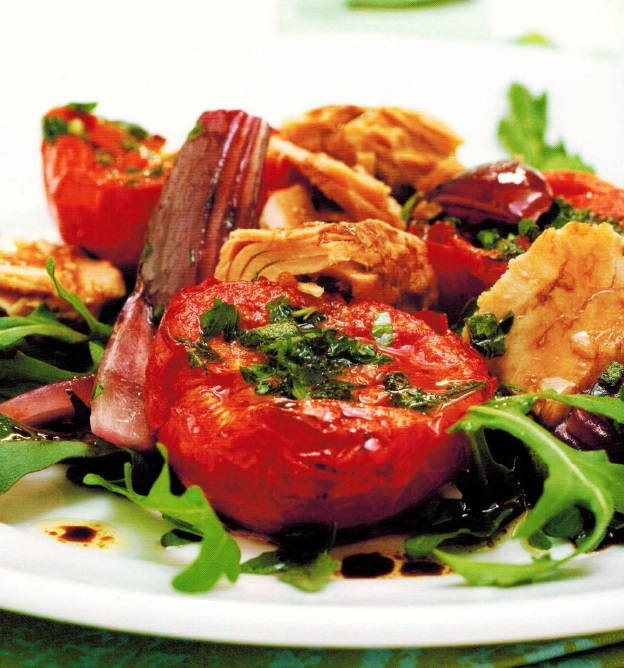 Canadian Baked Tomatoes and Tuna Salad Appetizer