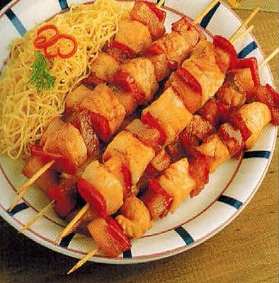 American Sweet And Sour Fish Kebabs BBQ Grill