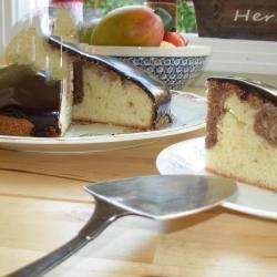 American Marble Cake with Chocolate Glaze Dessert