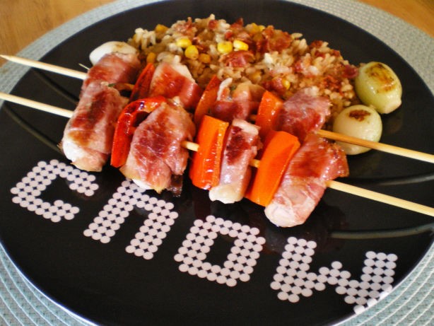 Australian Pork Fillet and Pancetta Kebabs Appetizer