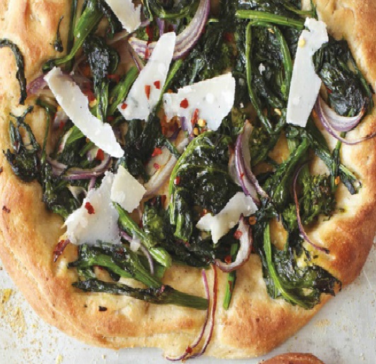 Mediterranean Broccoli Rabe Pizza with Hazelnut Dough Appetizer