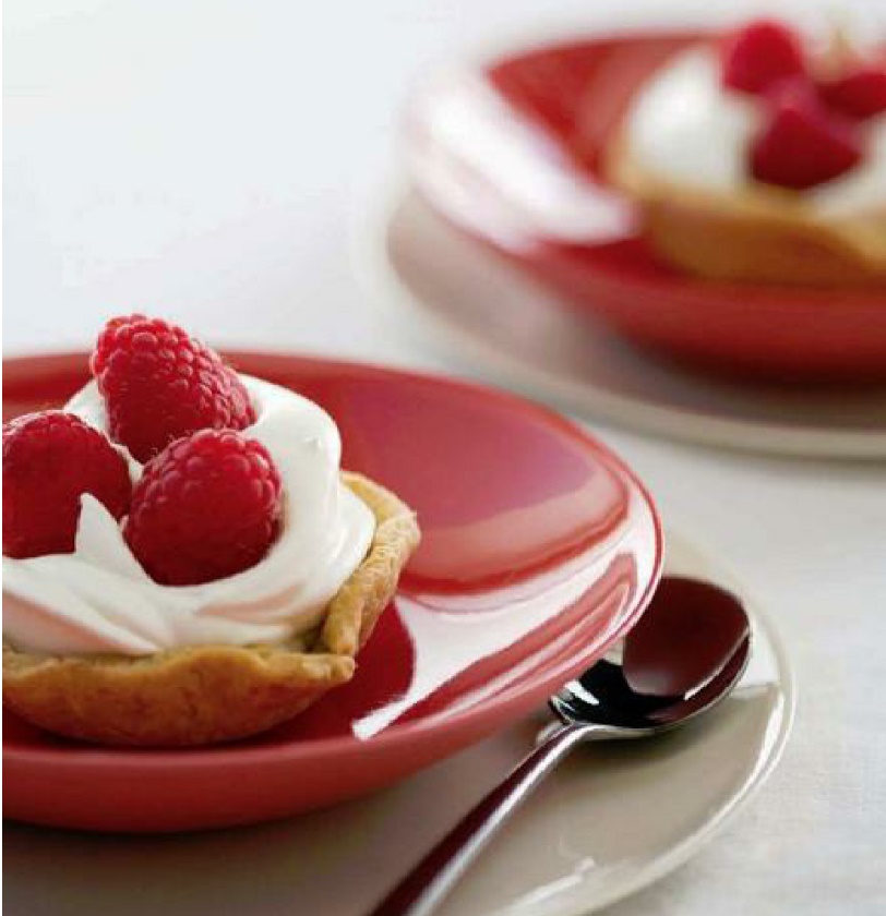 Canadian Cookie Cups with Cream and Raspberries Dinner