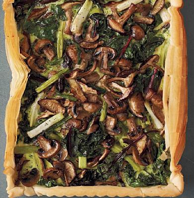 Russian Mushroom Spinach and Scallion Tart Dinner