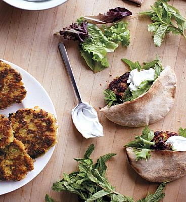 Canadian Zucchini Patties in Pita Bread Appetizer