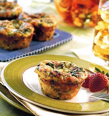 Spanish Individual Spinach and Bacon Quiches Appetizer