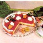 American Rhubarb Cake with Vanilla Dessert