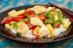 Australian Asian Chicken Peppers Pineapple and Rice Dinner