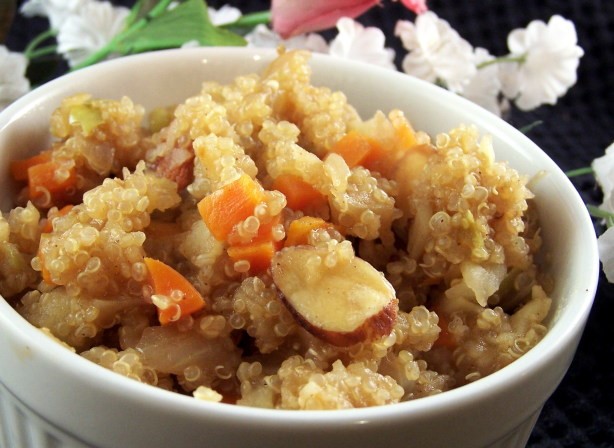 American Hearty Quinoa With Sauteed Apples and Almonds Appetizer