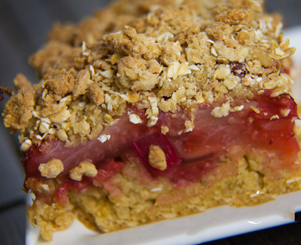 Chinese Rhubarb and Strawberry Bar cookie Dessert