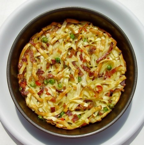 American Spaghetti Frittata from Leftovers Dinner