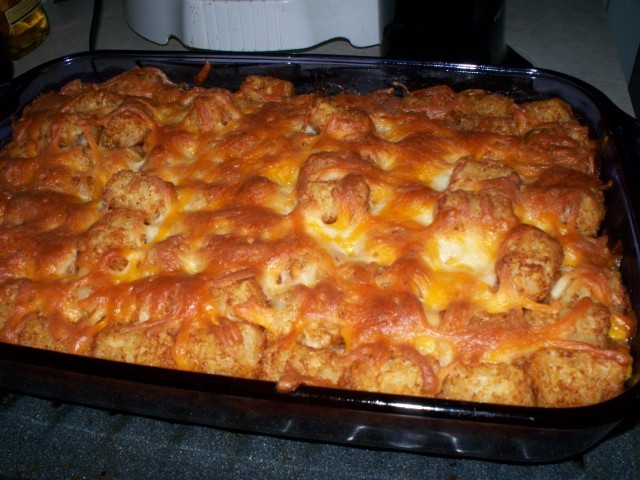 American Chili Tot Casserole En Dinner