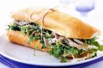 Canadian Shredded Chicken Walnut and Snow Pea Sprout Baguette Recipe Dinner