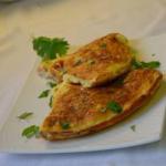 Canadian Omelet with Mashed Potato Ham and Chives Appetizer