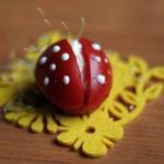 American Ladybugs of Tomato and Curd Cheese Appetizer