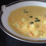 British Cream Soup with Salmon Appetizer