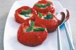 British Tomatoes Filled With Bocconcini and Basil Recipe Appetizer