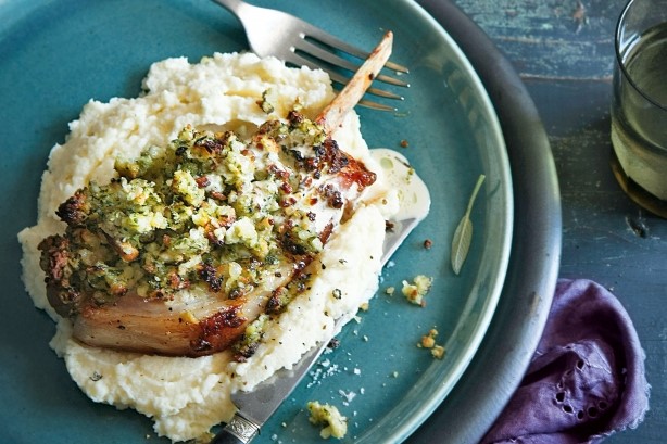 British Macadamia And Mustard Pork Cutlets With Celeriac Mash Recipe Drink