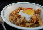 American Oldfashioned Oatmeal With Apples Raisins and Honeytoasted Wal Breakfast