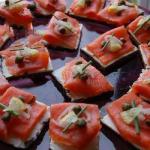 Canadian Small Canapes with Fresh Cheese Smoked Salmon and Capers Dinner