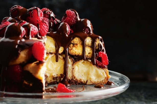 Canadian Chocraspberry Profiterole Cake Recipe Dessert