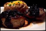 American Bacon Wrapped Steak With Balsamic Onion Sauce Dessert