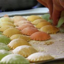 American Spinach and Ricotta Colored Ravioli Appetizer