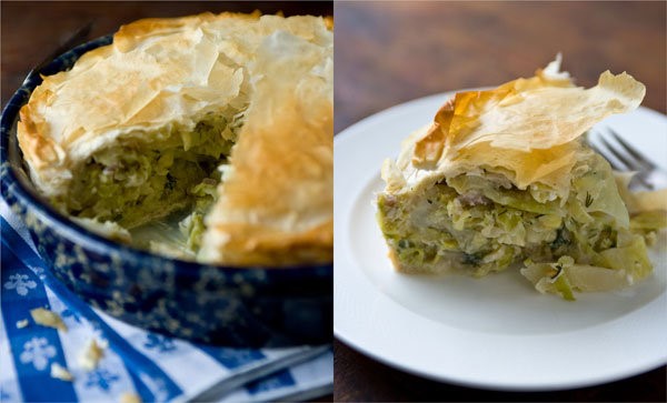 Greek Greek Cabbage Pie with Dill and Feta Recipe Appetizer