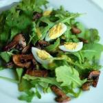 American Rocket Salad with Mushrooms and Eggs Appetizer