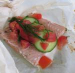 British Salmon With Tomatoes and Cucumbers Appetizer