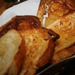 American Toasted Bread with Beans and Bacon Breakfast