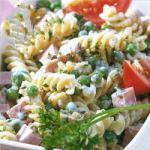 American Pasta Salad with Peas and Sausage Dinner