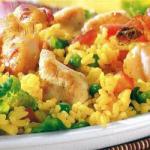 American Yellow Rice Salad with Chicken and Shrimp Appetizer