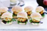 British Mini Ginger Chicken Burgers With Lime Mayo Recipe Appetizer