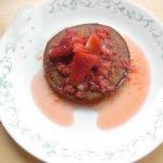 American Chocolate Pancakes with Strawberry Sauce Breakfast