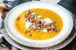 American Roasted Pumpkin And Apple Soup With Goats Cheese And Bacon Recipe Dinner