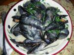 American Steamed Fresh Mussels in a Creamy Broth Dinner