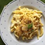 Cheese Spatzle with Onions and Apples recipe