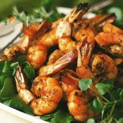 American Senfdip Grilled Shrimp with Dinner