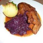 German Roasted Duck with Stuffed Apples Rum and Raisins Dinner