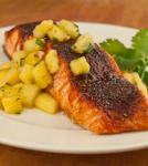 British Southwestern Maple Glazed Salmon with Pineapple Salsa  Once Upon a Chef Dinner