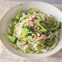 Canadian Rice Noodles with Broccoli Pesto Dinner