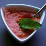 American Delicious Tomato Soup with Basil Appetizer