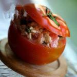 American Tomatoes Stuffed Cheese and Mushrooms Appetizer