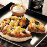 American Santa Fe Chicken Pita Pizzas for Appetizer