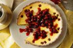 American Lemon Cheese Tart With Raspberries Recipe Dessert